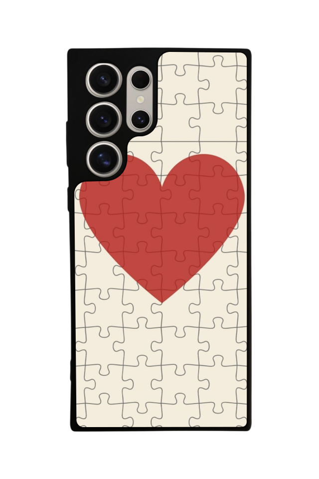 Samsung Galaxy S22 Ultra Uyumlu Kalp Love Tasarımlı Glossy Premium Kılıf