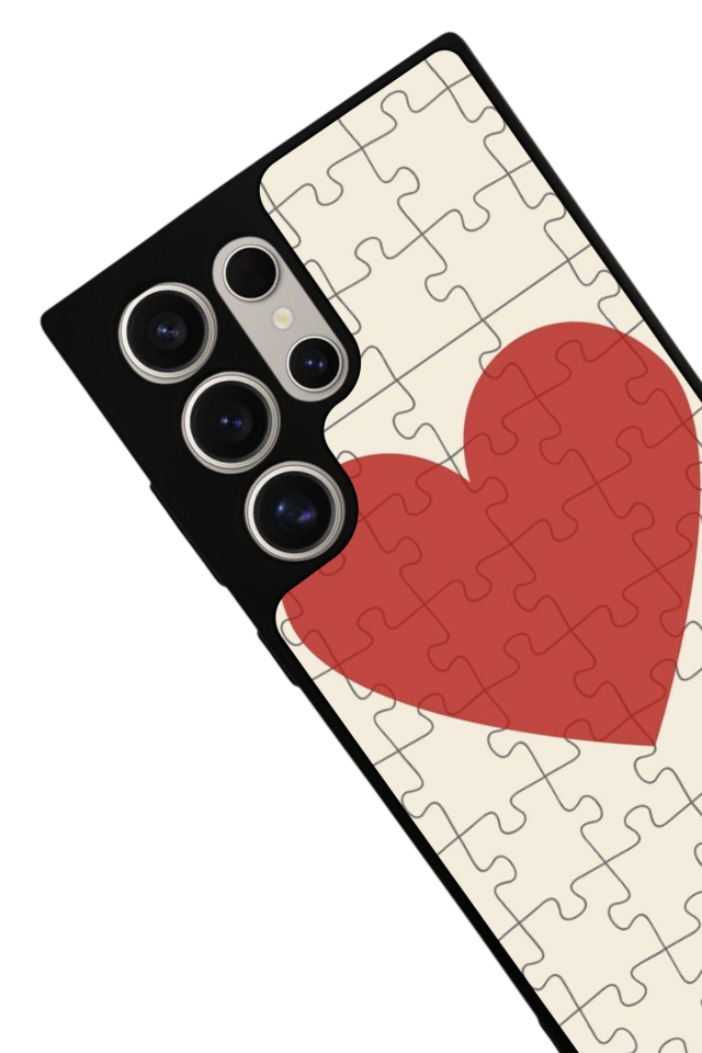 Samsung Galaxy S22 Ultra Uyumlu Kalp Love Tasarımlı Glossy Premium Kılıf