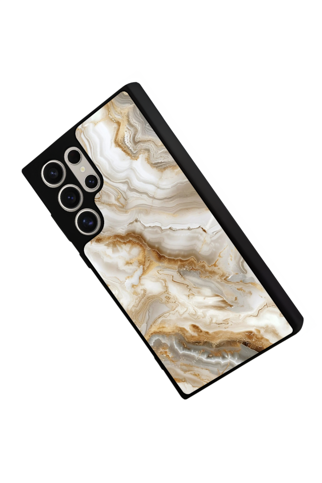 Samsung Galaxy S24 Ultra Uyumlu Mermer Marble Tasarımlı Glossy Premium Kılıf