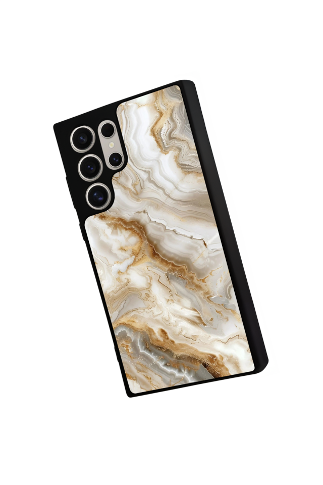 Samsung Galaxy S24 Ultra Uyumlu Mermer Marble Tasarımlı Glossy Premium Kılıf