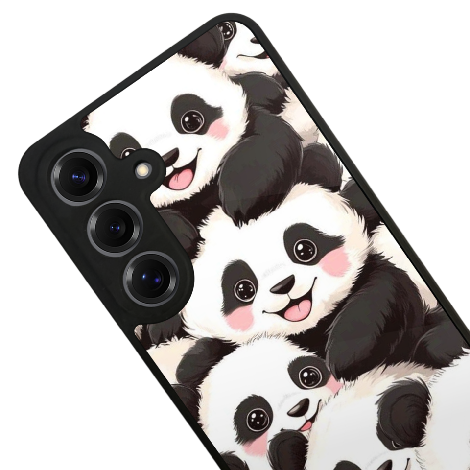 Samsung Galaxy S25 Uyumlu Panda Tasarımlı Glossy Premium Kılıf