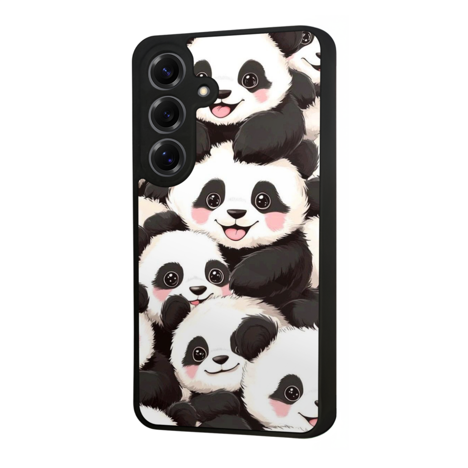 Samsung Galaxy S25 Uyumlu Panda Tasarımlı Glossy Premium Kılıf