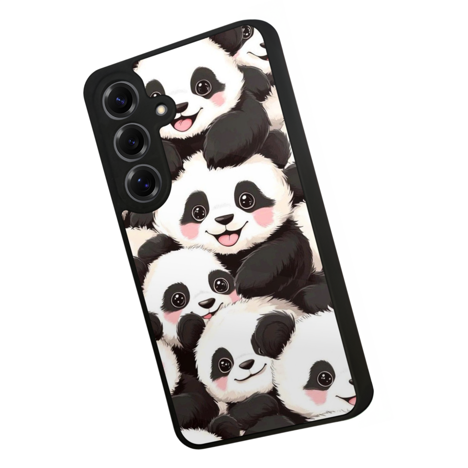 Samsung Galaxy S25 Uyumlu Panda Tasarımlı Glossy Premium Kılıf