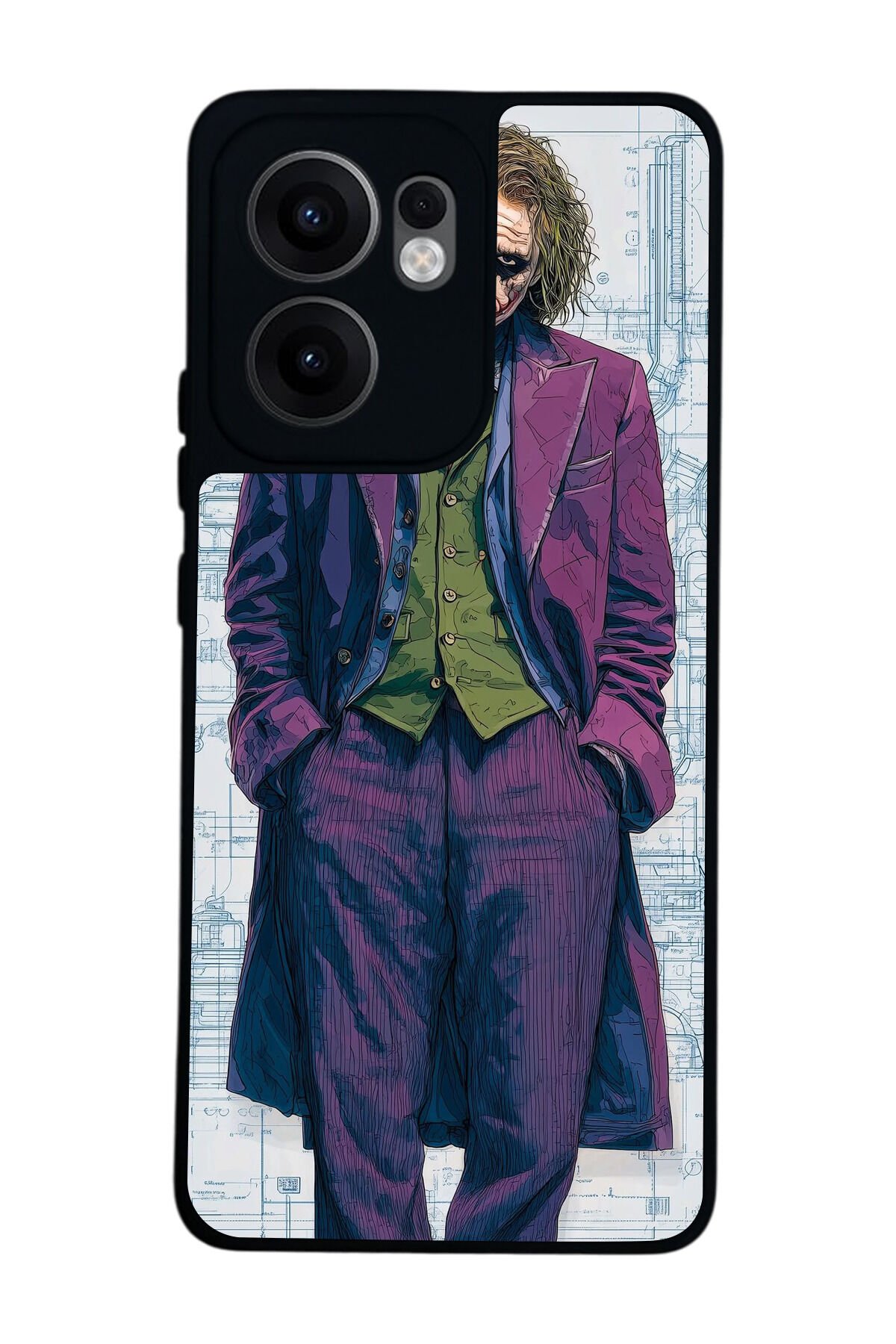 Oppo Reno 13F Uyumlu Joker Tasarımlı Glossy Premium Kılıf