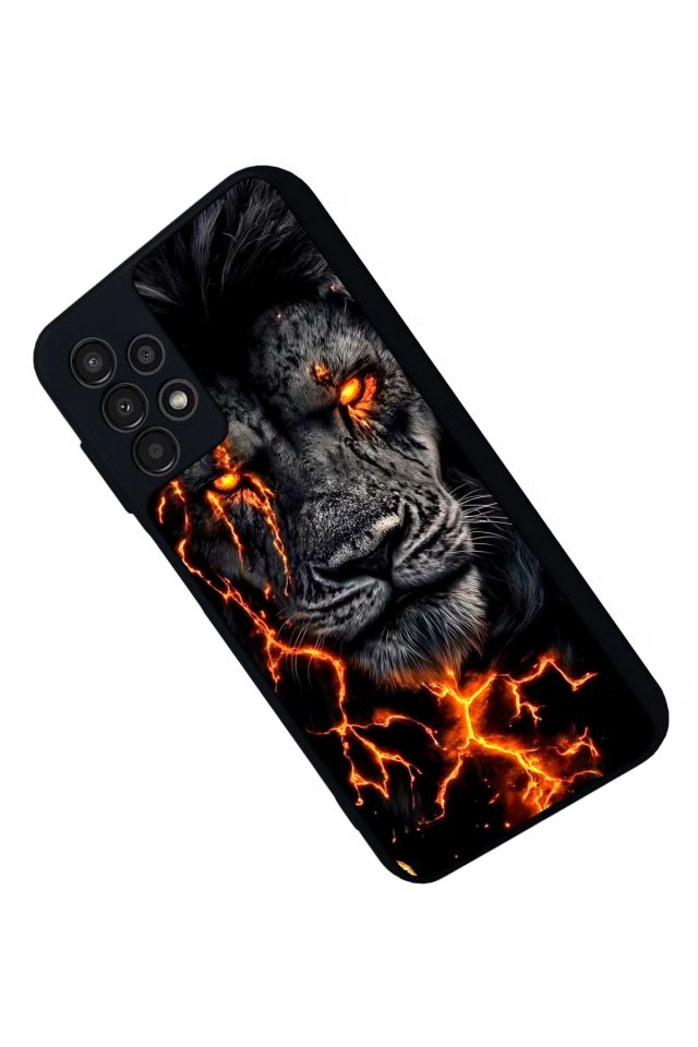 Samsung Galaxy A13 Uyumlu Aslan Tasarımlı Glossy Premium Kılıf