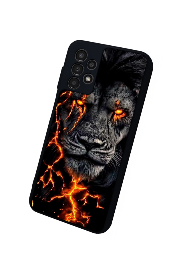 Samsung Galaxy A13 Uyumlu Aslan Tasarımlı Glossy Premium Kılıf