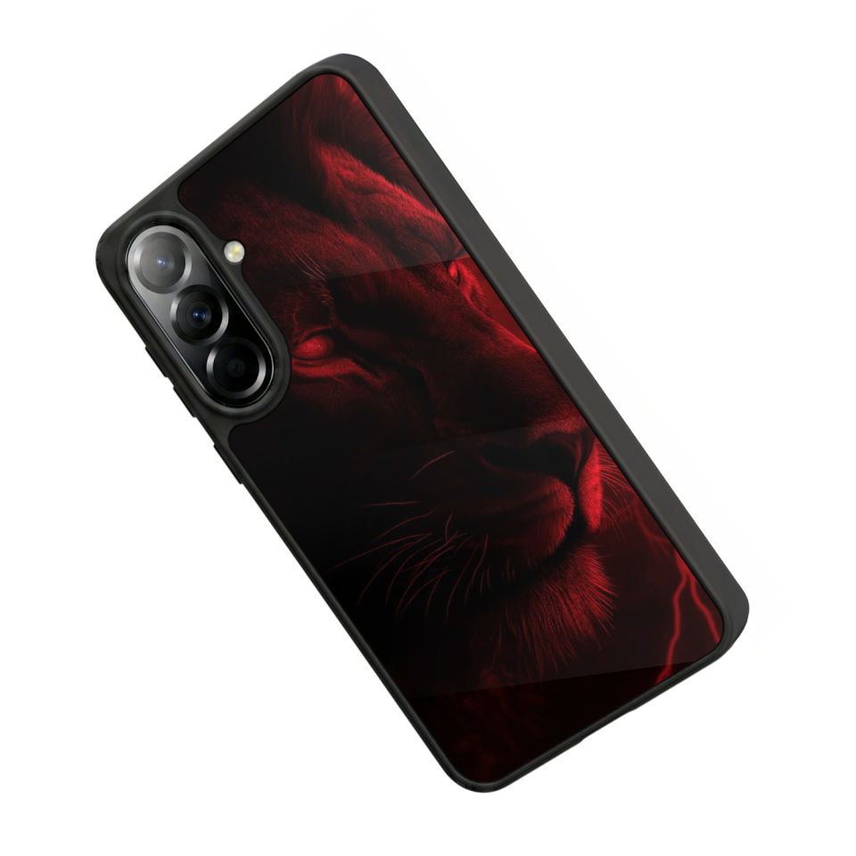 Samsung Galaxy A37 Uyumlu Aslan Tasarımlı Glossy Premium Kılıf