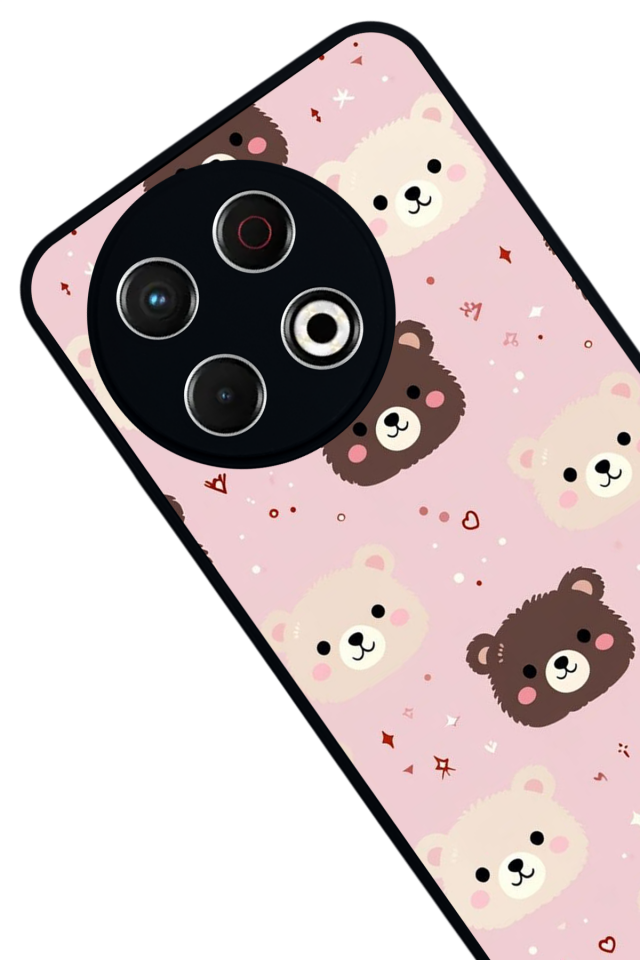 Tecno Spark 30 Pro Uyumlu Ayı Tasarımlı Glossy Premium Kılıf