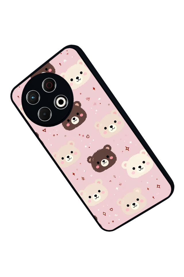 Tecno Spark 30 Pro Uyumlu Ayı Tasarımlı Glossy Premium Kılıf