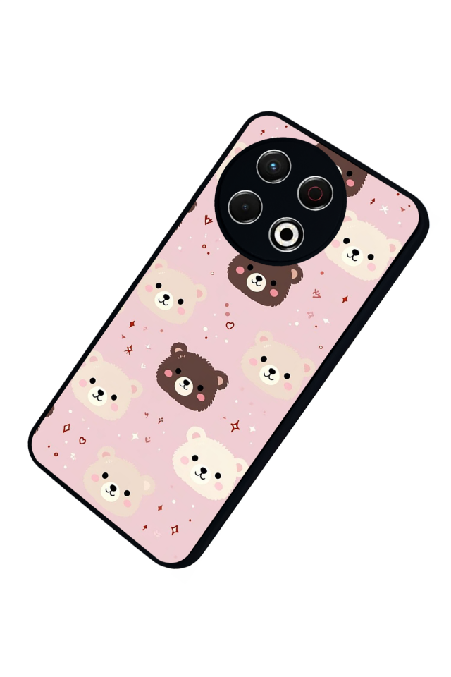 Tecno Spark 30 Pro Uyumlu Ayı Tasarımlı Glossy Premium Kılıf