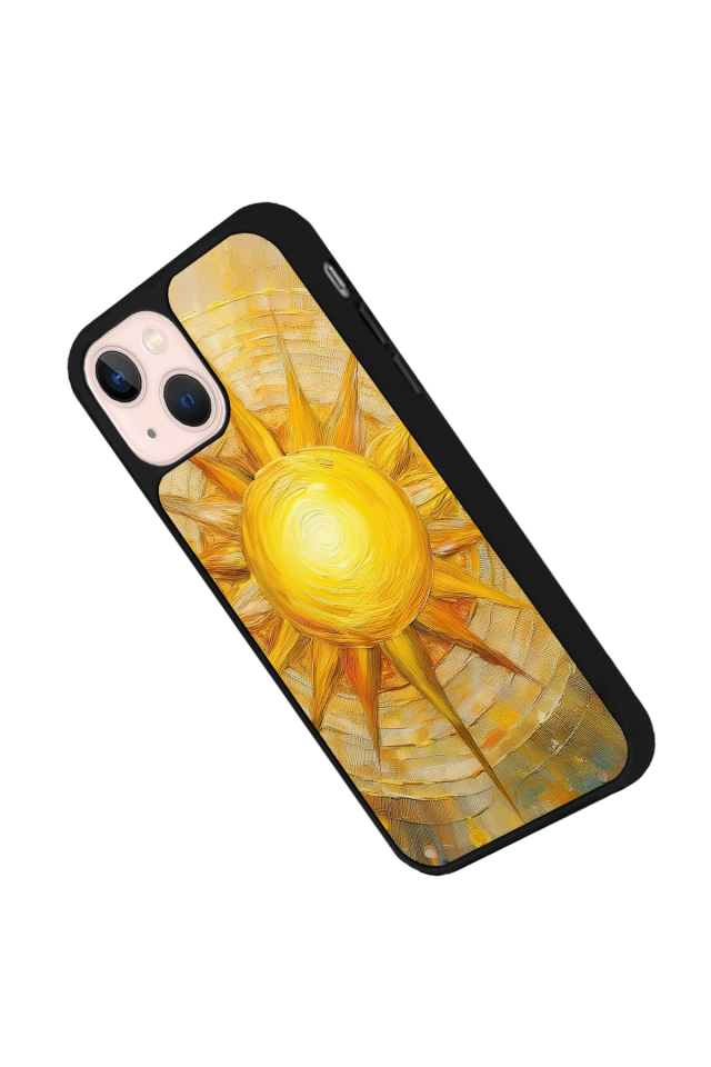 iPhone 13/14 Uyumlu Güneş Tasarımlı Glossy Premium Kılıf