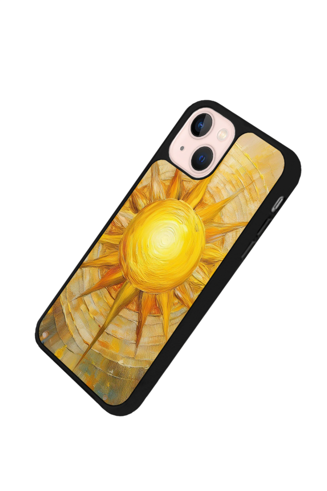 iPhone 13/14 Uyumlu Güneş Tasarımlı Glossy Premium Kılıf
