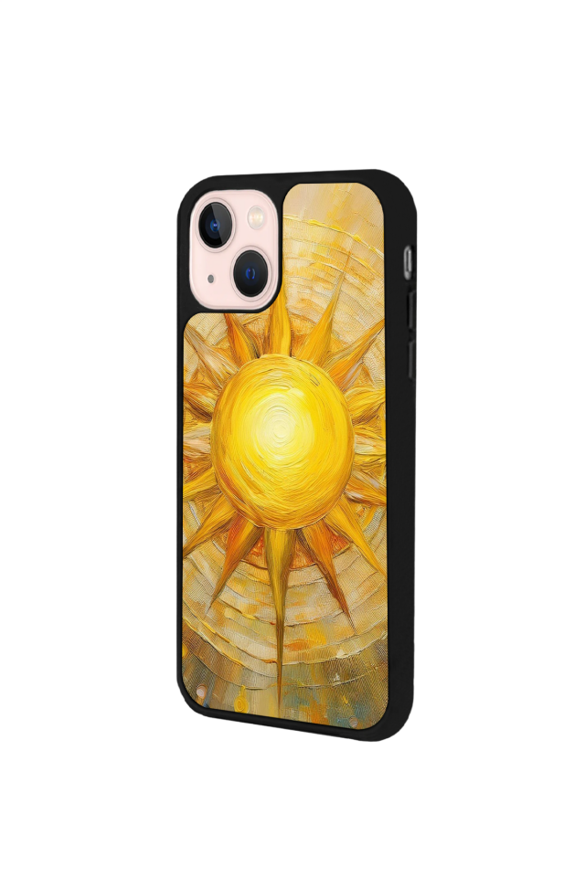 iPhone 13/14 Uyumlu Güneş Tasarımlı Glossy Premium Kılıf