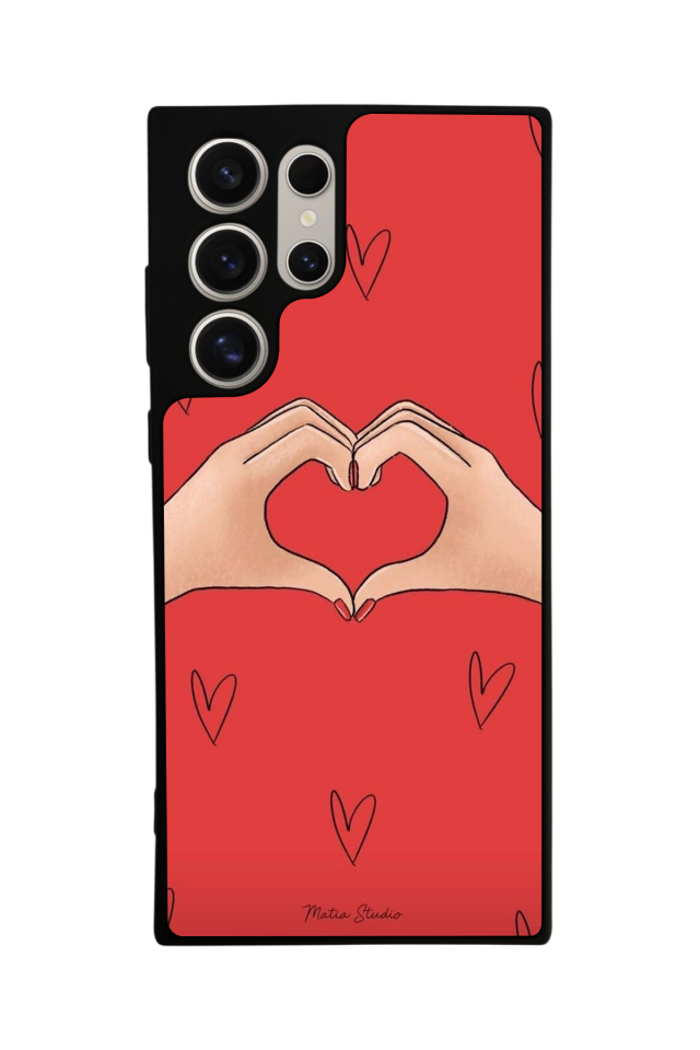 Samsung Galaxy S22 Ultra Uyumlu Kalp Love Tasarımlı Glossy Premium Kılıf
