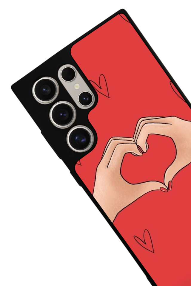 Samsung Galaxy S22 Ultra Uyumlu Kalp Love Tasarımlı Glossy Premium Kılıf