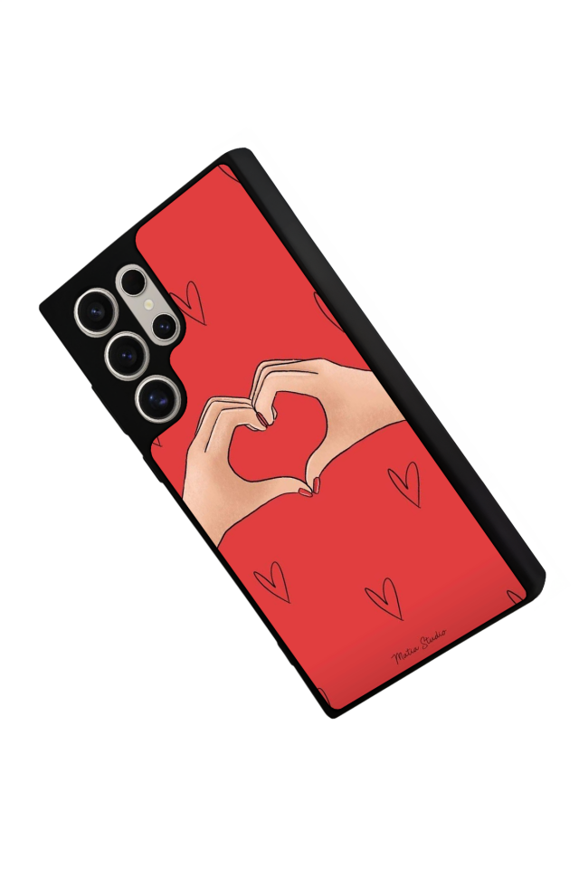 Samsung Galaxy S22 Ultra Uyumlu Kalp Love Tasarımlı Glossy Premium Kılıf