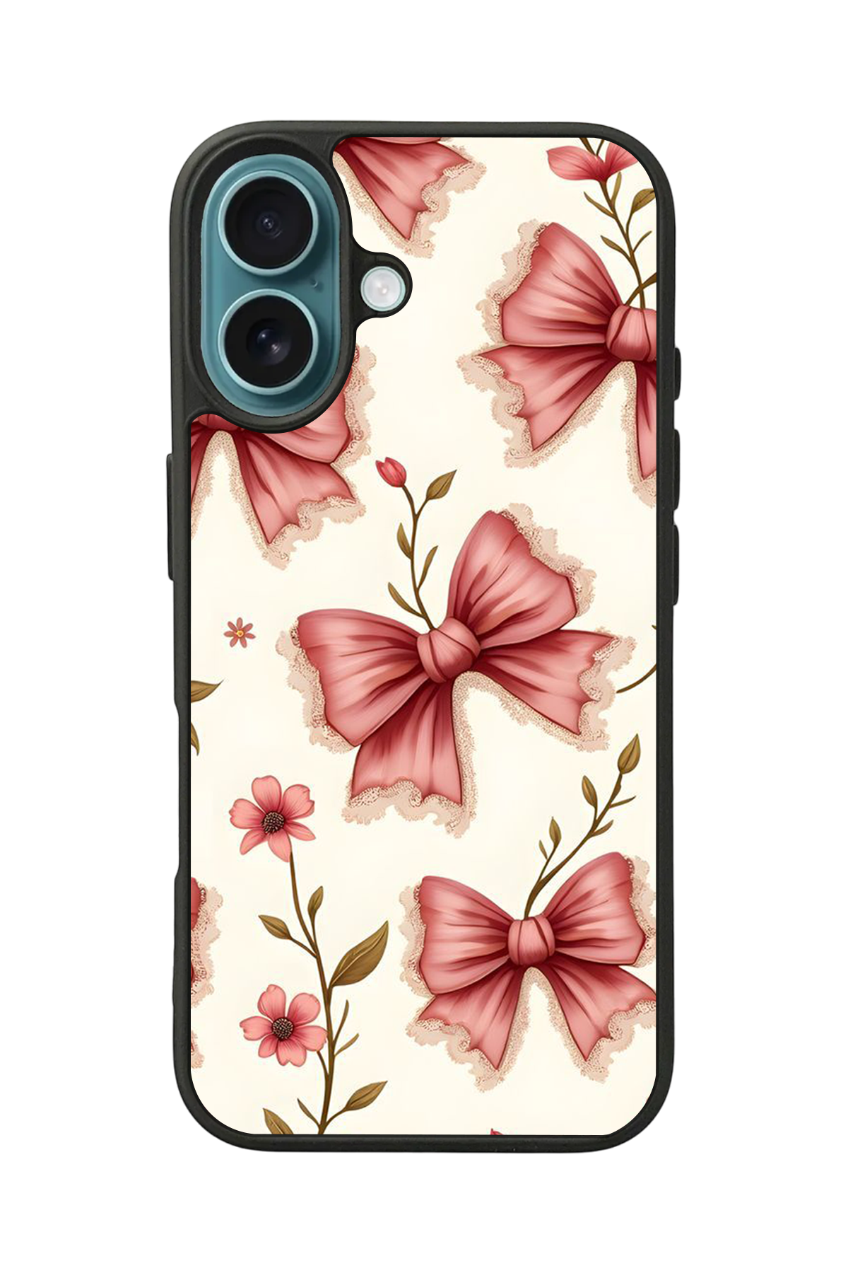 iPhone 16 Uyumlu Kurdele Tasarımlı Glossy Premium Kılıf