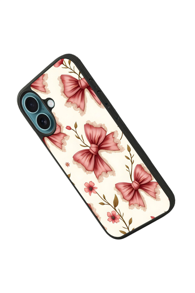 iPhone 16 Uyumlu Kurdele Tasarımlı Glossy Premium Kılıf