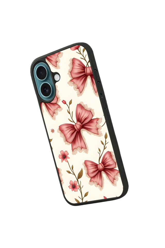 iPhone 16 Uyumlu Kurdele Tasarımlı Glossy Premium Kılıf