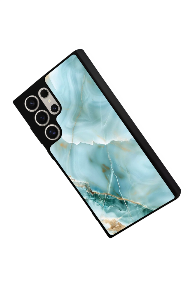 Samsung Galaxy S24 Ultra Uyumlu Mermer Marble Tasarımlı Glossy Premium Kılıf