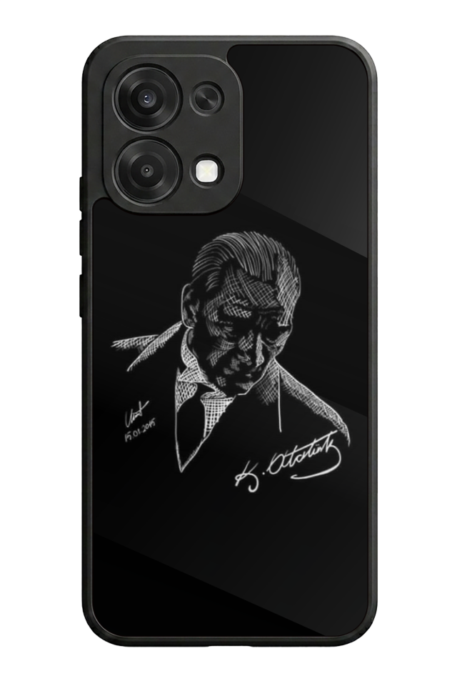 Oppo A6 Pro Uyumlu Mustafa Kemal Ataturk Tasarımlı Glossy Premium Kılıf