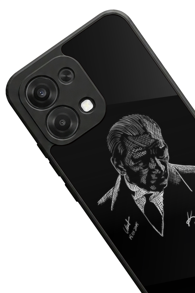 Oppo A6 Pro Uyumlu Mustafa Kemal Ataturk Tasarımlı Glossy Premium Kılıf