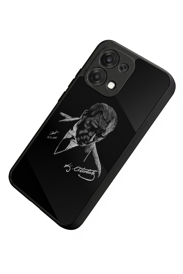 Oppo A6 Pro Uyumlu Mustafa Kemal Ataturk Tasarımlı Glossy Premium Kılıf