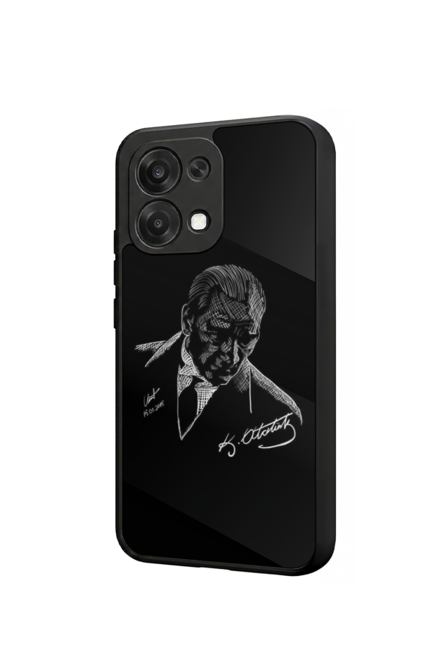 Oppo A6 Pro Uyumlu Mustafa Kemal Ataturk Tasarımlı Glossy Premium Kılıf