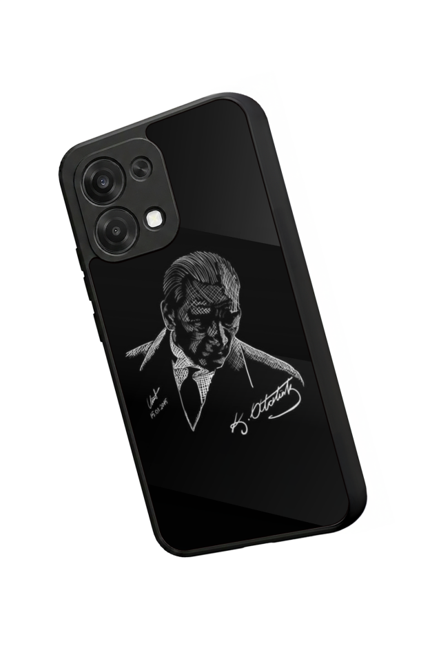 Oppo A6 Pro Uyumlu Mustafa Kemal Ataturk Tasarımlı Glossy Premium Kılıf