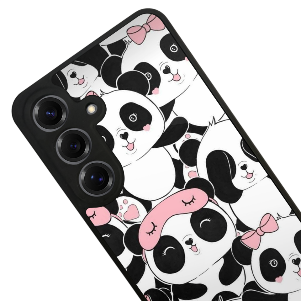 Samsung Galaxy S25 Uyumlu Panda Tasarımlı Glossy Premium Kılıf
