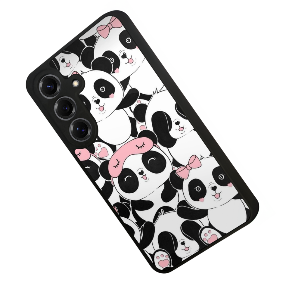 Samsung Galaxy S25 Uyumlu Panda Tasarımlı Glossy Premium Kılıf