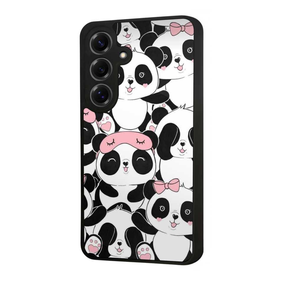 Samsung Galaxy S25 Uyumlu Panda Tasarımlı Glossy Premium Kılıf