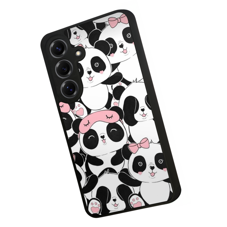 Samsung Galaxy S25 Uyumlu Panda Tasarımlı Glossy Premium Kılıf