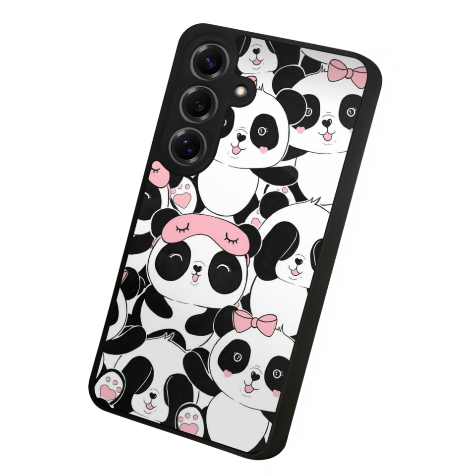 Samsung Galaxy S25 Uyumlu Panda Tasarımlı Glossy Premium Kılıf