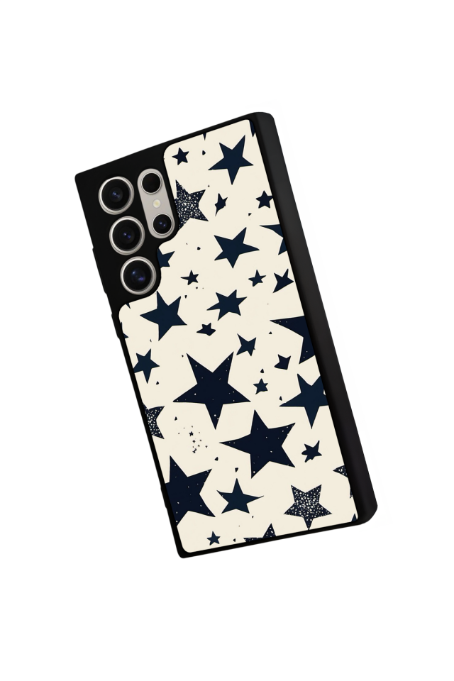 Samsung Galaxy S23 Ultra Uyumlu Retro Yildizlar Tasarımlı Glossy Premium Kılıf