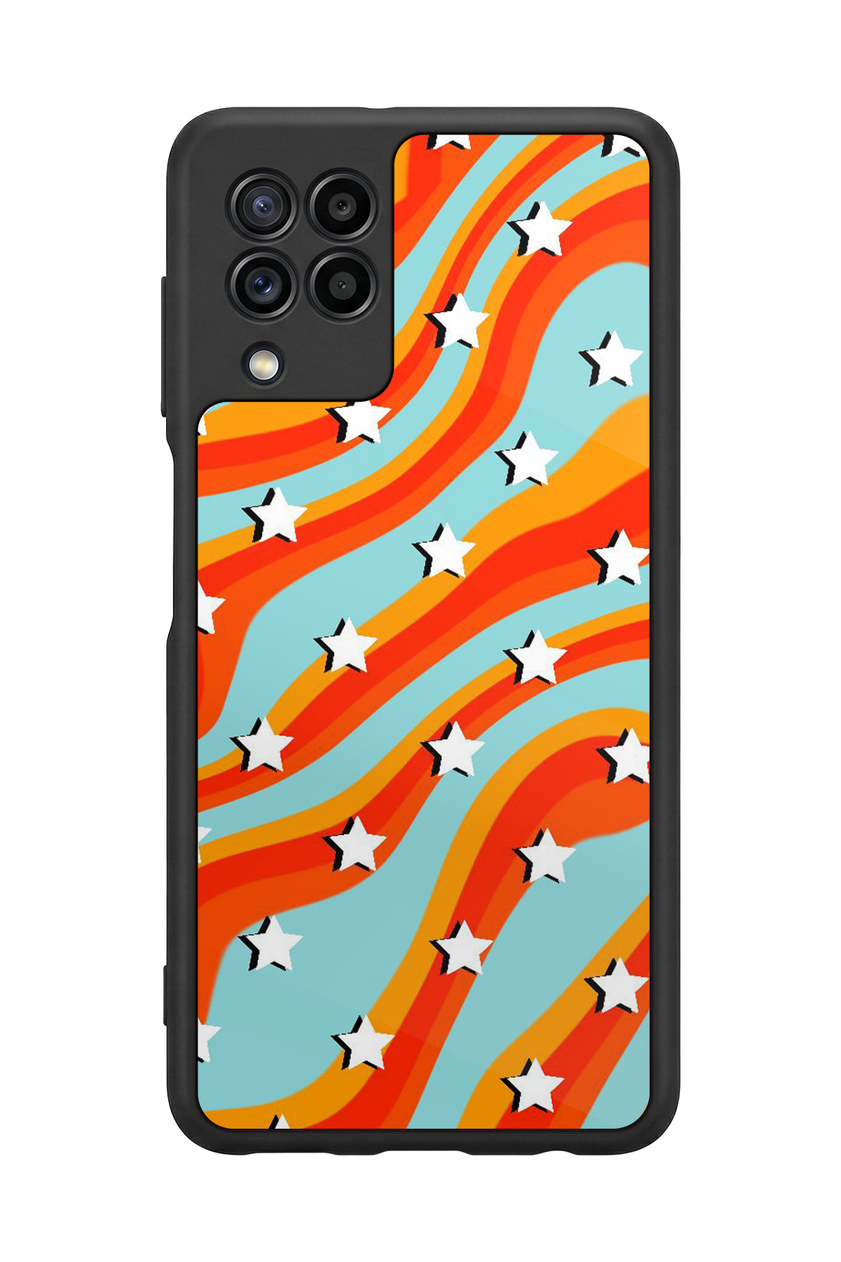 Samsung Galaxy M22 Uyumlu Retro Yildizlar Tasarımlı Glossy Premium Kılıf