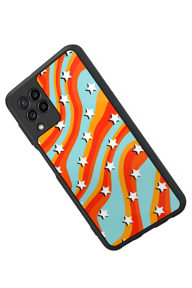 Samsung Galaxy M22 Uyumlu Retro Yildizlar Tasarımlı Glossy Premium Kılıf