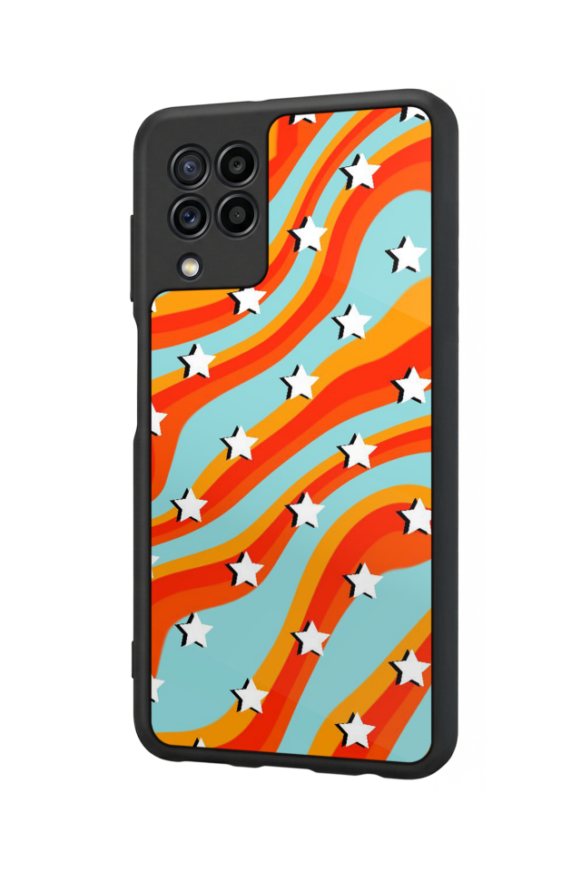 Samsung Galaxy M22 Uyumlu Retro Yildizlar Tasarımlı Glossy Premium Kılıf