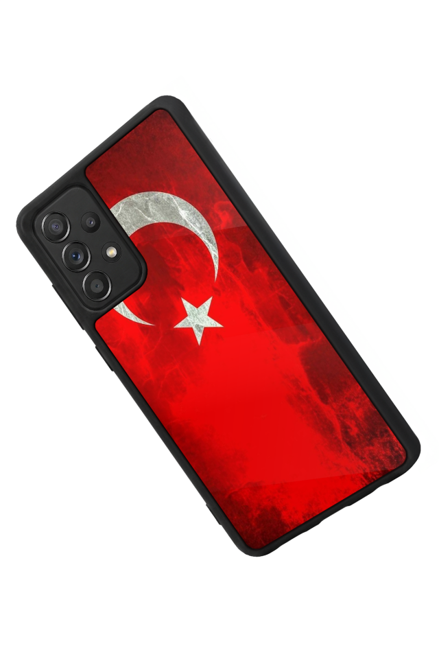 Samsung Galaxy A72 Uyumlu Türk Bayragi Tasarımlı Glossy Premium Kılıf