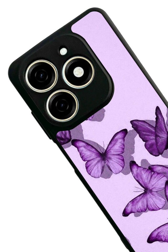 Tecno Spark 20/20C Uyumlu Kelebek Tasarımlı Glossy Premium Kılıf