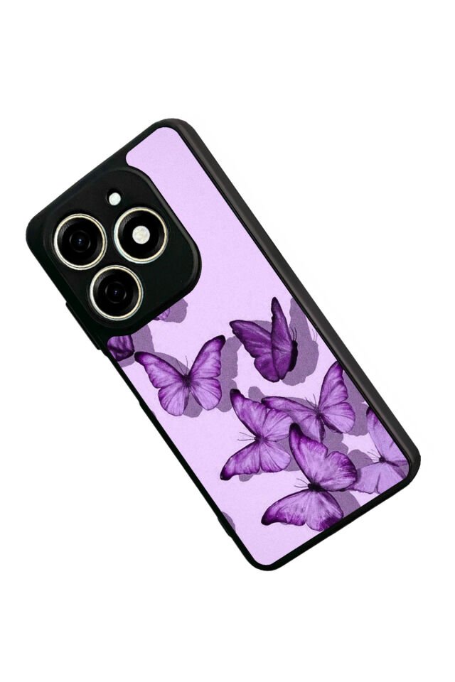 Tecno Spark 20/20C Uyumlu Kelebek Tasarımlı Glossy Premium Kılıf