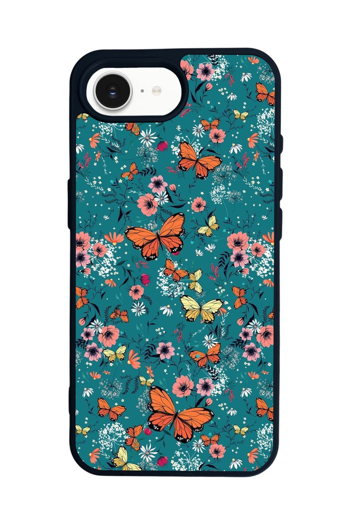 iPhone 16E Uyumlu Kelebek Tasarımlı Glossy Premium Kılıf