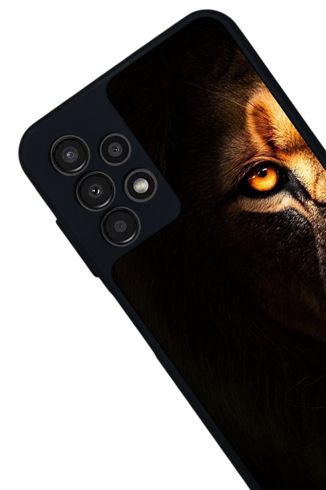 Samsung Galaxy A13 Uyumlu Aslan Tasarımlı Glossy Premium Kılıf