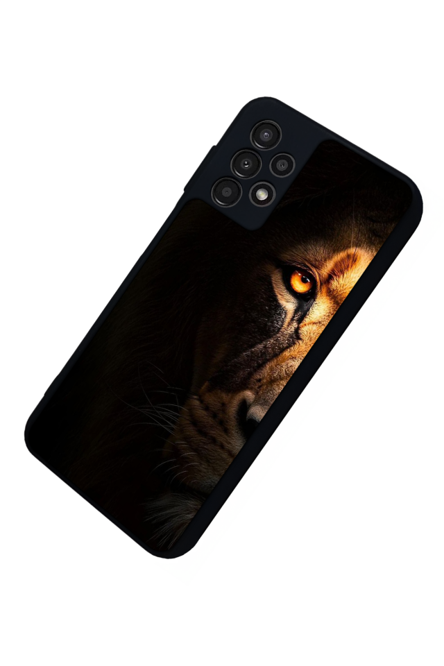 Samsung Galaxy A13 Uyumlu Aslan Tasarımlı Glossy Premium Kılıf
