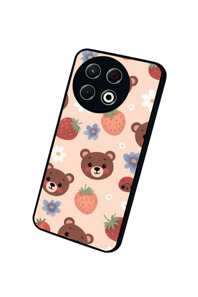 Tecno Spark 30 Pro Uyumlu Ayı Tasarımlı Glossy Premium Kılıf