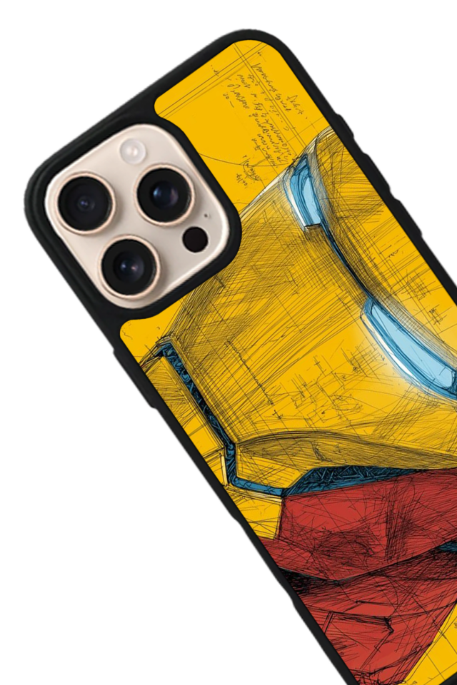 iPhone 15 Pro Max Uyumlu  Iron Man ( Demir Adam ) Tasarımlı Glossy Premium Kılıf
