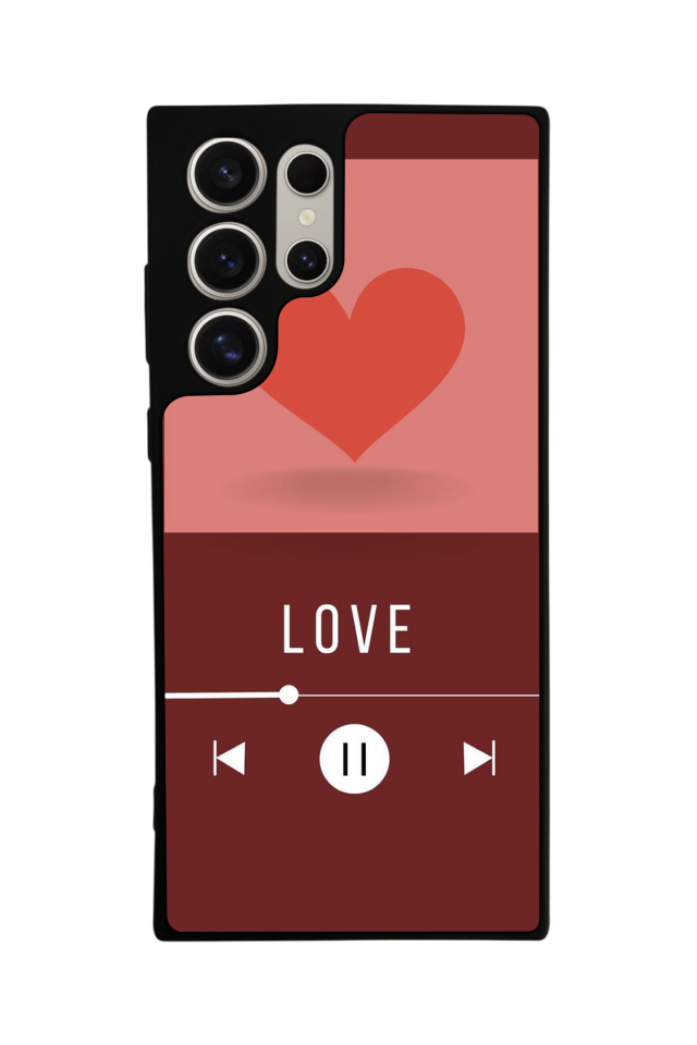 Samsung Galaxy S22 Ultra Uyumlu Kalp Love Tasarımlı Glossy Premium Kılıf