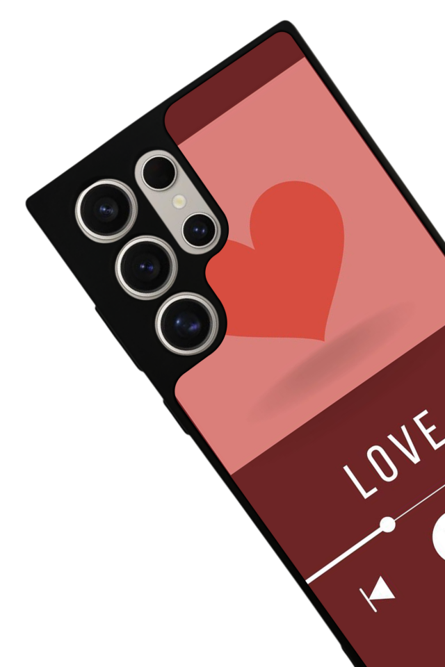 Samsung Galaxy S22 Ultra Uyumlu Kalp Love Tasarımlı Glossy Premium Kılıf