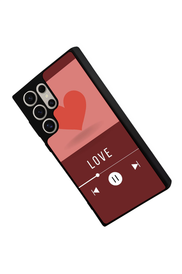 Samsung Galaxy S22 Ultra Uyumlu Kalp Love Tasarımlı Glossy Premium Kılıf