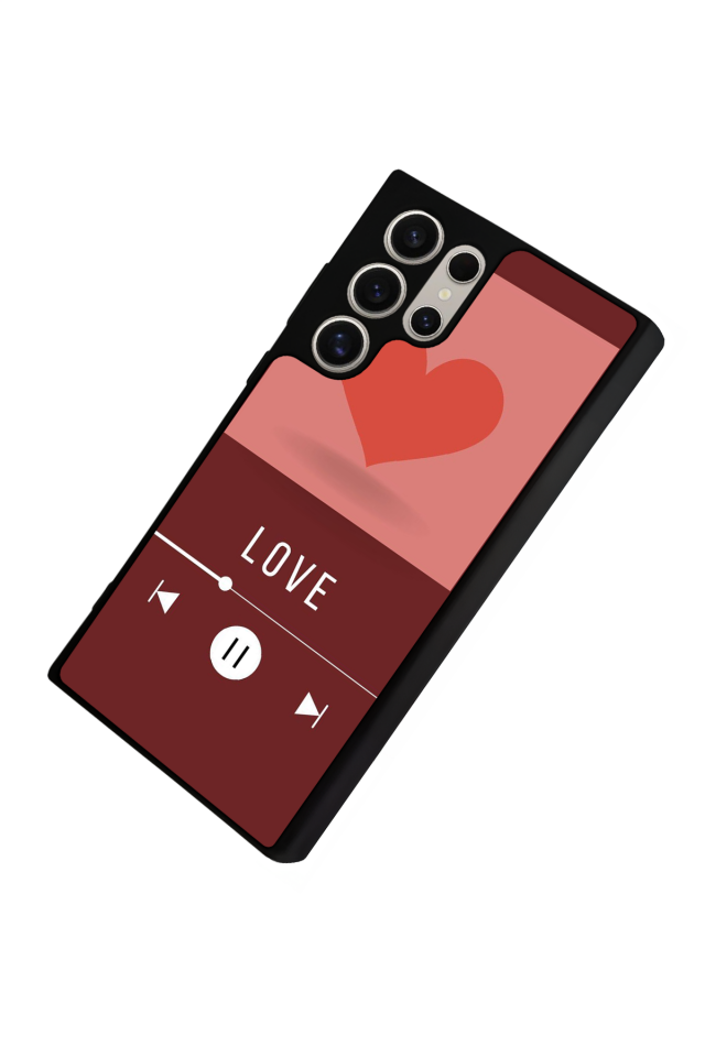 Samsung Galaxy S22 Ultra Uyumlu Kalp Love Tasarımlı Glossy Premium Kılıf